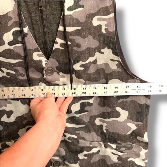 Carbon casual, hooded button up hidden zipper vest - Picture 5 of 7